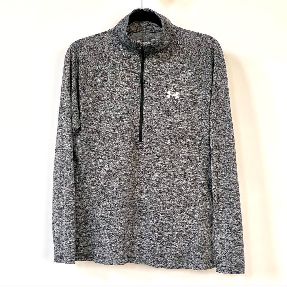 Under Armour Heatgear 1/2 Zip Lightweight Gray Pullover, Size L